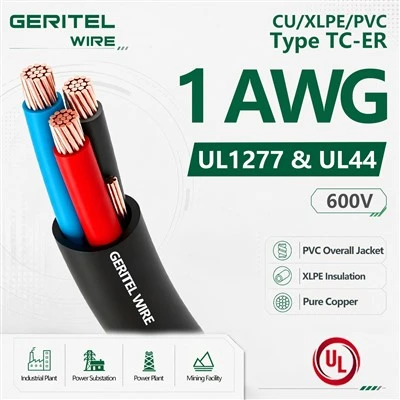 1 AWG TC-Καλώδιο δίσκου ER με χάλκινους αγωγούς XHHW